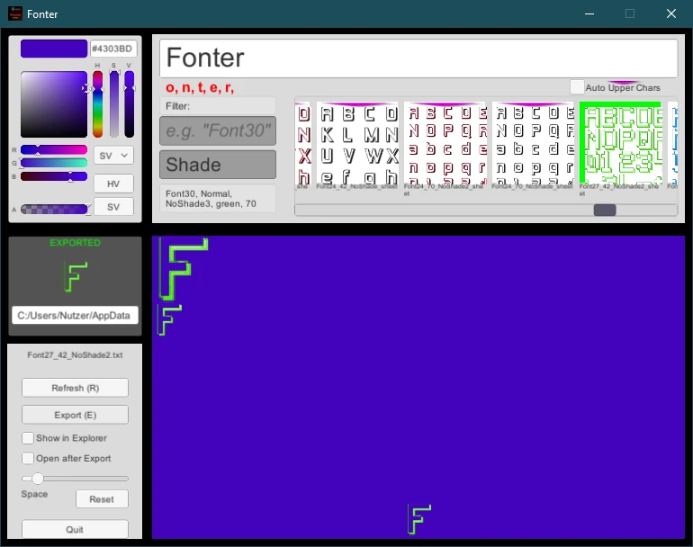 Fonter Screenshot
